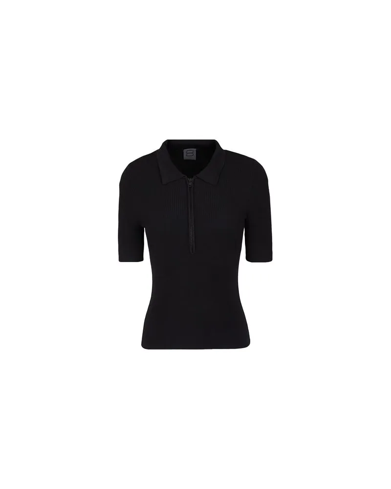 8 by Yoox VISCOSE ZIP-UP POLO NECK TOP  - STRICKWAREN - Pulloverauf YOOX.COM Schwarz