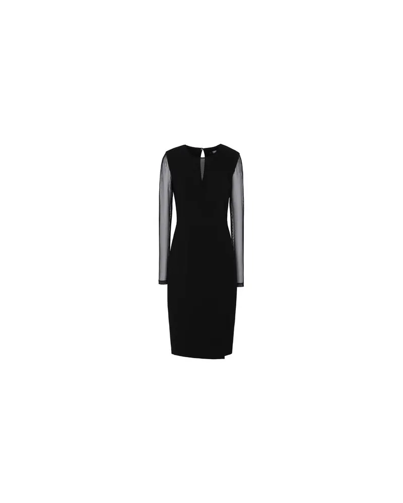 Karl Lagerfeld Party Dress W/ Mesh   - KLEIDER - Midi-Kleiderauf YOOX.COM Schwarz