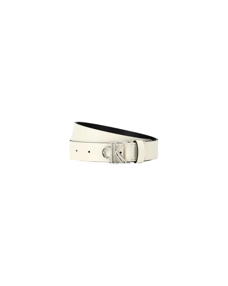 Calvin Klein OUTLINE MONO PLAQUE BELT  - Kleinlederwaren - Gürtelauf YOOX.COM Elfenbein
