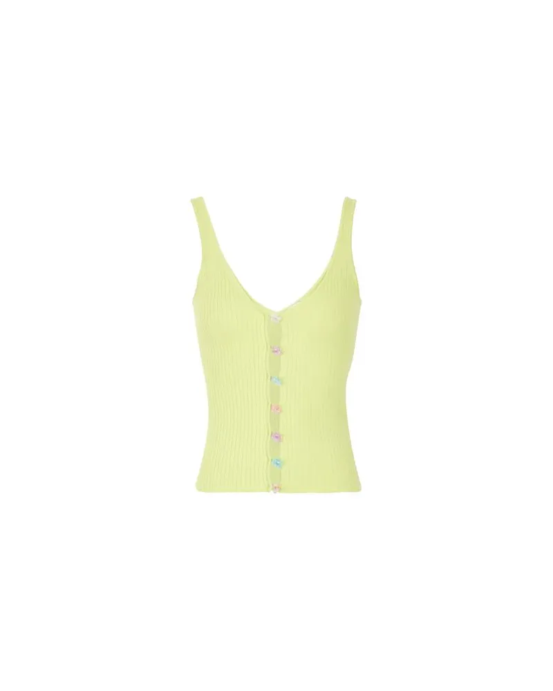 8 by Yoox VISCOSE BLEND TANK TOP WITH CUT OUT FRONT DETAIL  - TOPS - Topsauf YOOX.COM Limettengrün