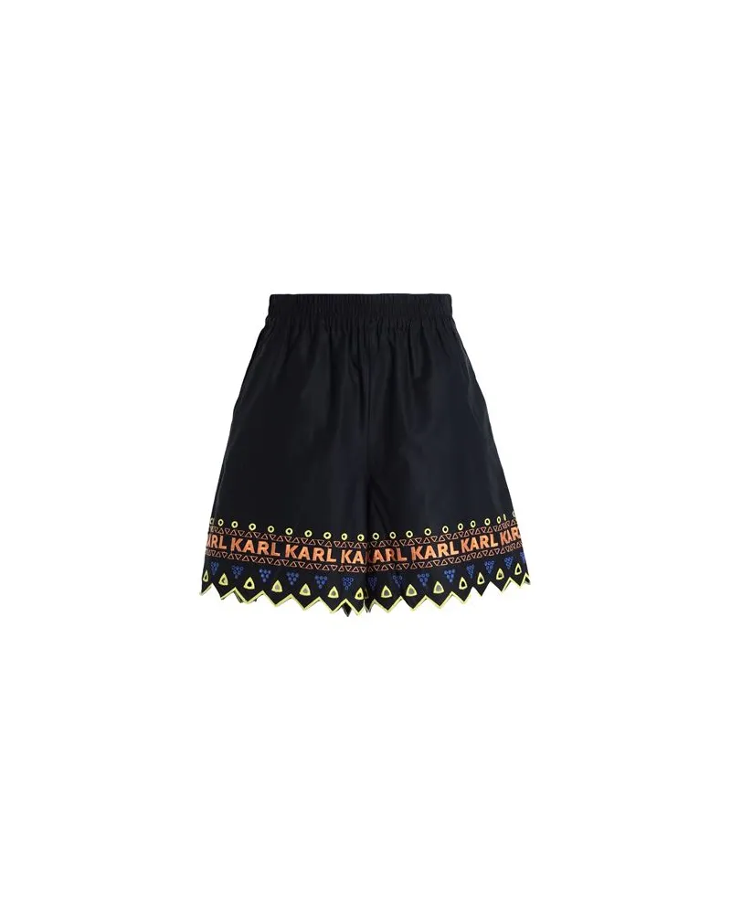 Karl Lagerfeld EMBROIDERED SHORTS  - HOSEN & RÖCKE - Shorts & Bermudashortsauf YOOX.COM Schwarz