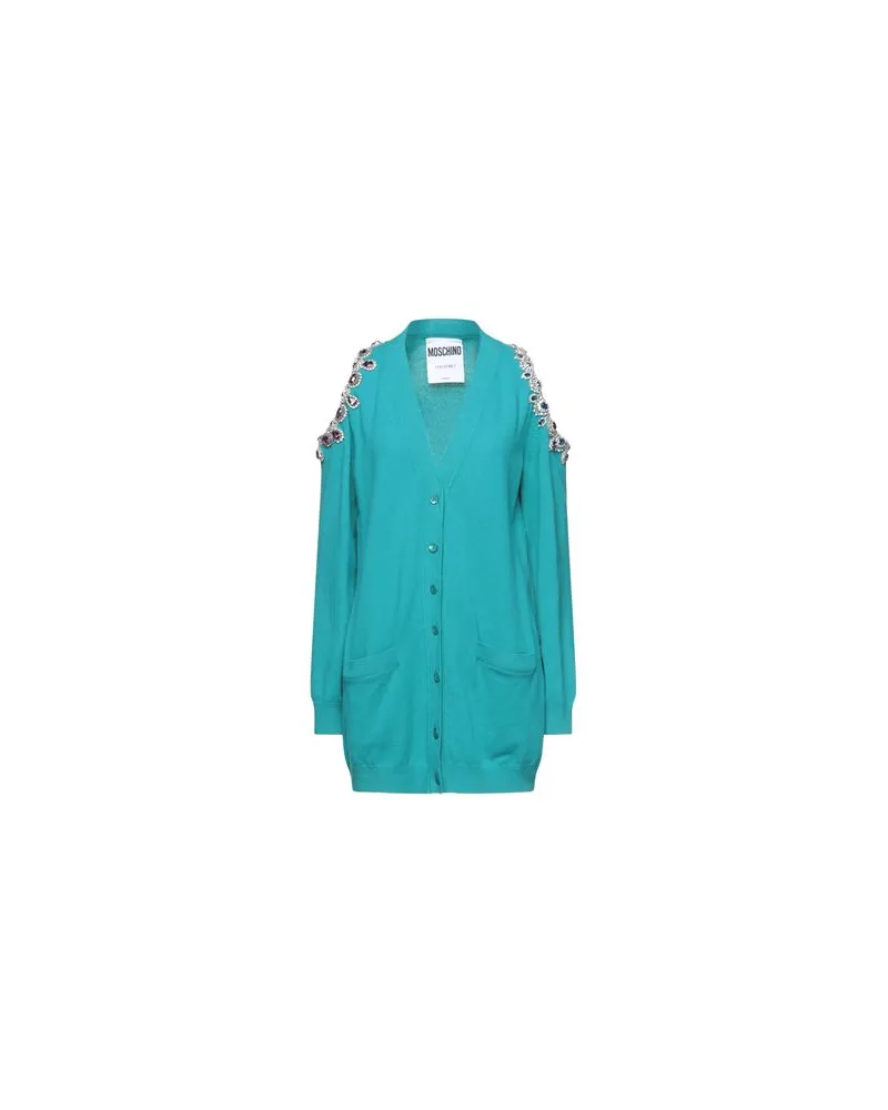 Moschino STRICKWAREN - Strickjackenauf YOOX.COM Tūrkis