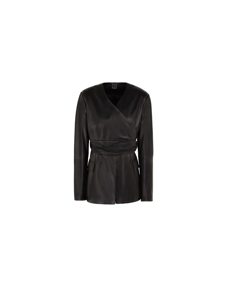 8 by Yoox LEATHER WRAP BLAZER  - JACKEN & MÄNTEL - Jacken und Anoraksauf YOOX.COM Schwarz