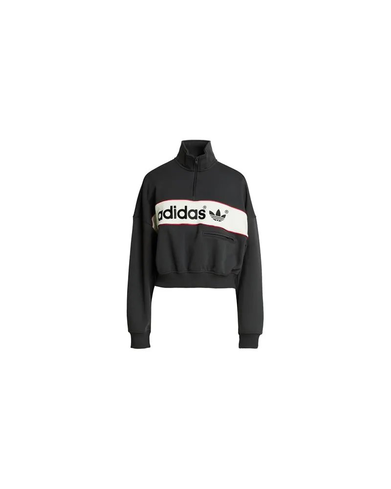 adidas BLOCK QTR ZIP - TOPS - Sweatshirtsauf YOOX.COM Braungrau