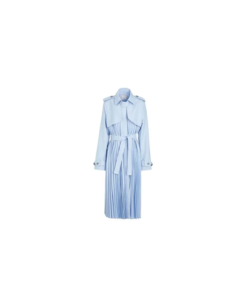 8 by Yoox RECYCLED POLY PLEATED MIDI TRENCH  - JACKEN & MÄNTEL - Jacken, Mäntel & Trenchcoatsauf YOOX.COM Himmelblau