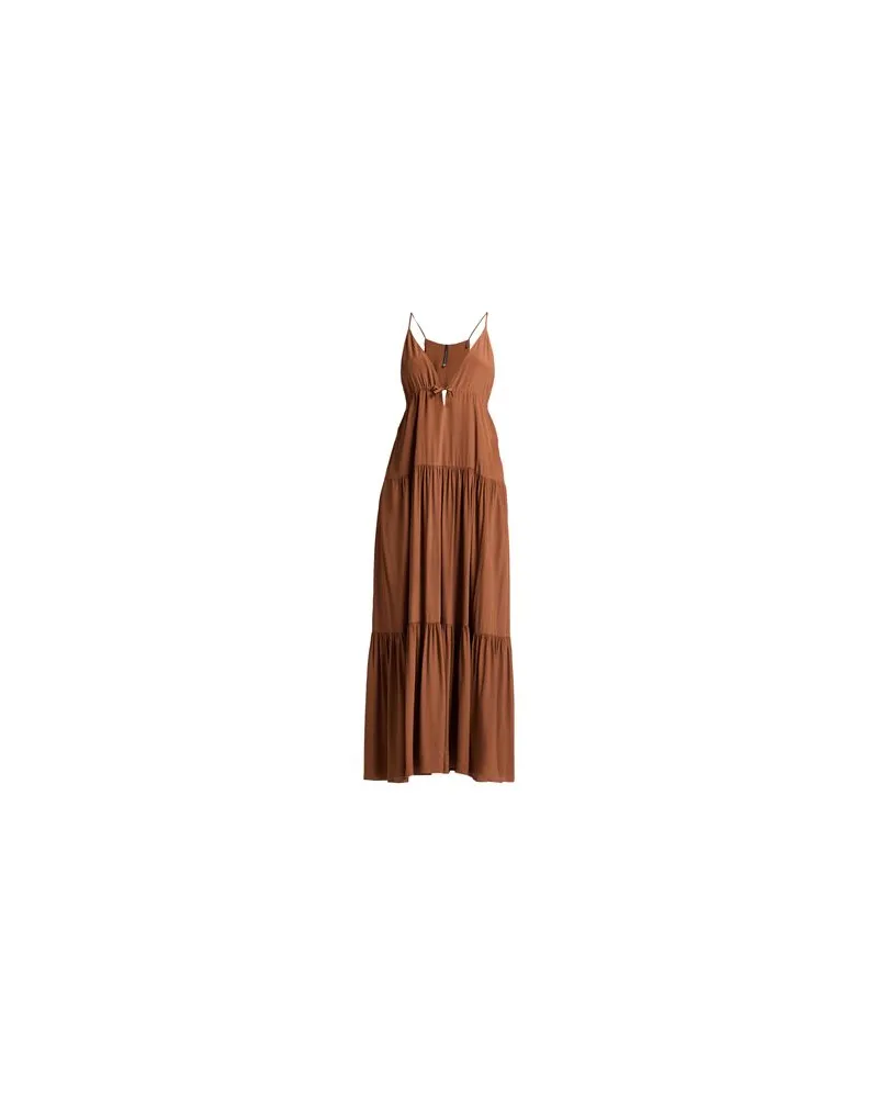 Pier Antonio Gaspari KLEIDER - Maxi-Kleiderauf YOOX.COM Braun