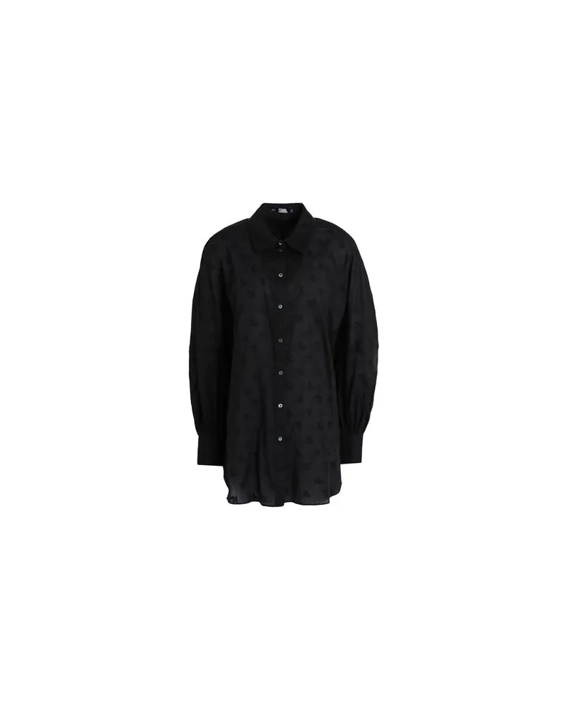 Karl Lagerfeld KL MONOGRAM COTTON SHIRT  - TOPS - Hemdenauf YOOX.COM Schwarz