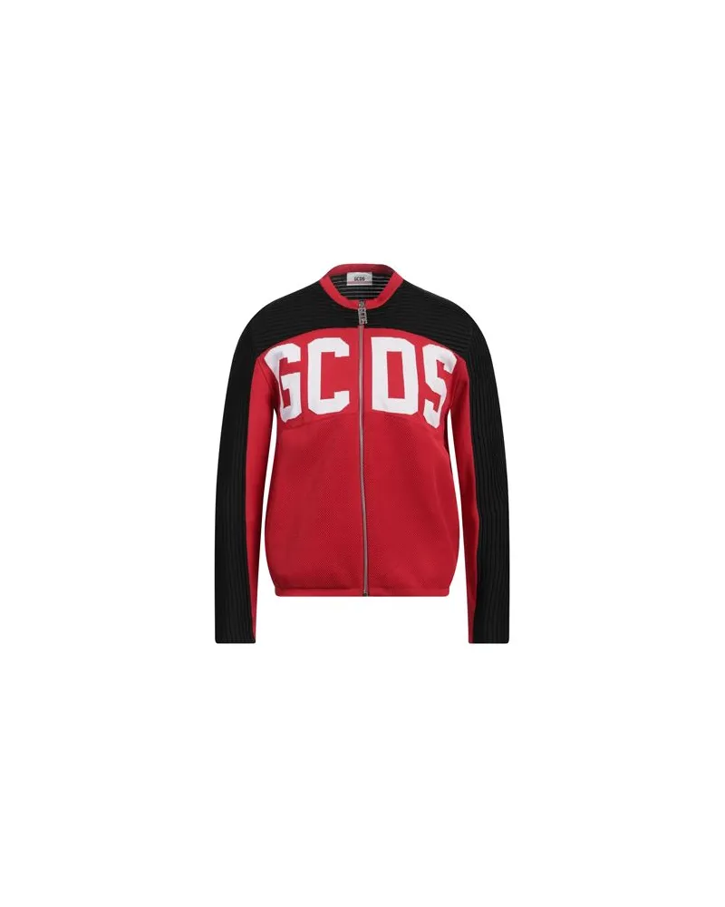 GCDS STRICKWAREN - Strickjackenauf YOOX.COM Rot
