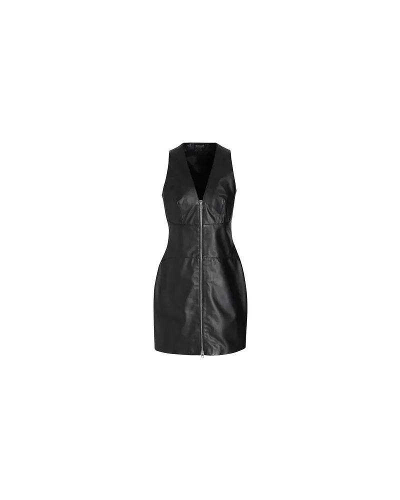 8 by Yoox LEATHER FULL ZIP-UP FRONT MINI DRESS  - KLEIDER - Mini-Kleiderauf YOOX.COM Schwarz