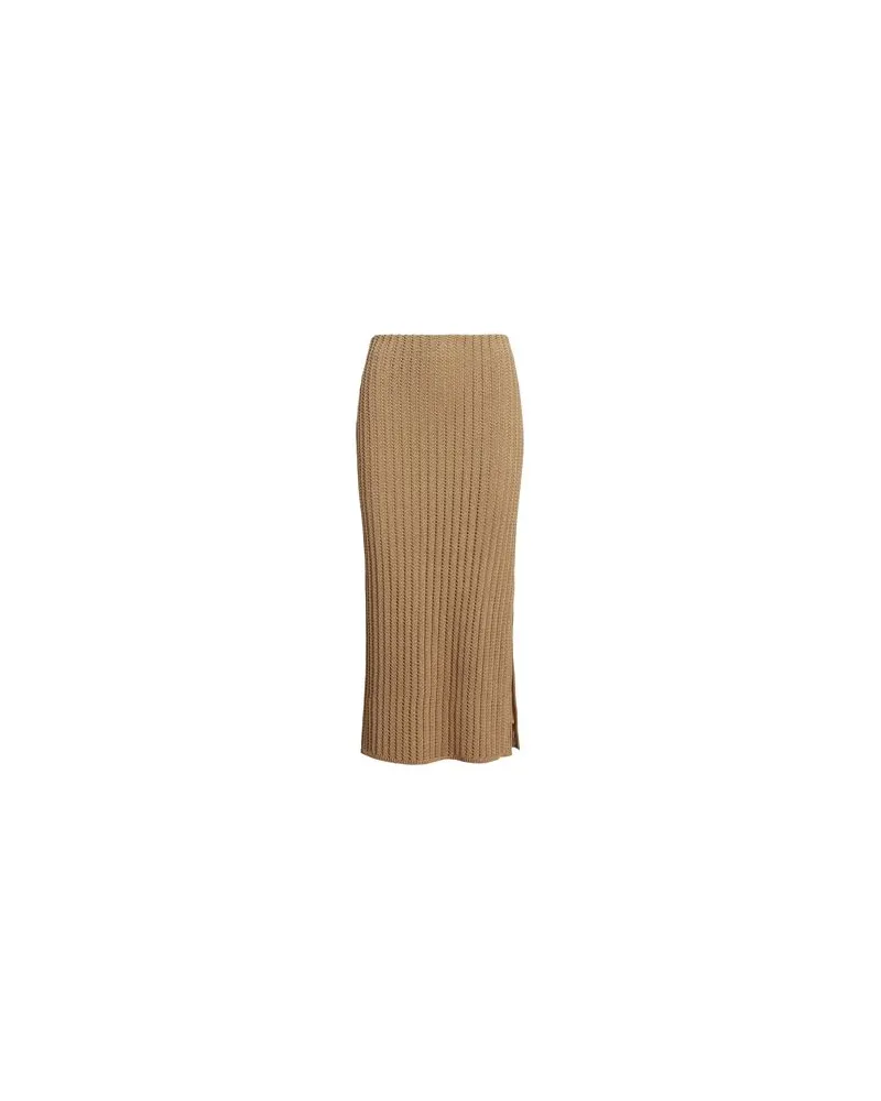 Ralph Lauren RIB-KNIT LINEN PENCIL SKIRT  - HOSEN & RÖCKE - Midi-Röckeauf YOOX.COM Sand
