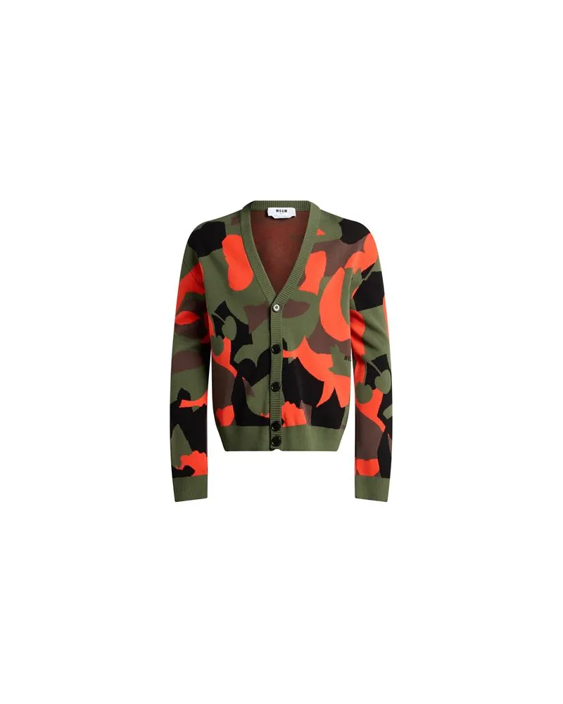 MSGM STRICKWAREN - Strickjackenauf YOOX.COM Militärgrün