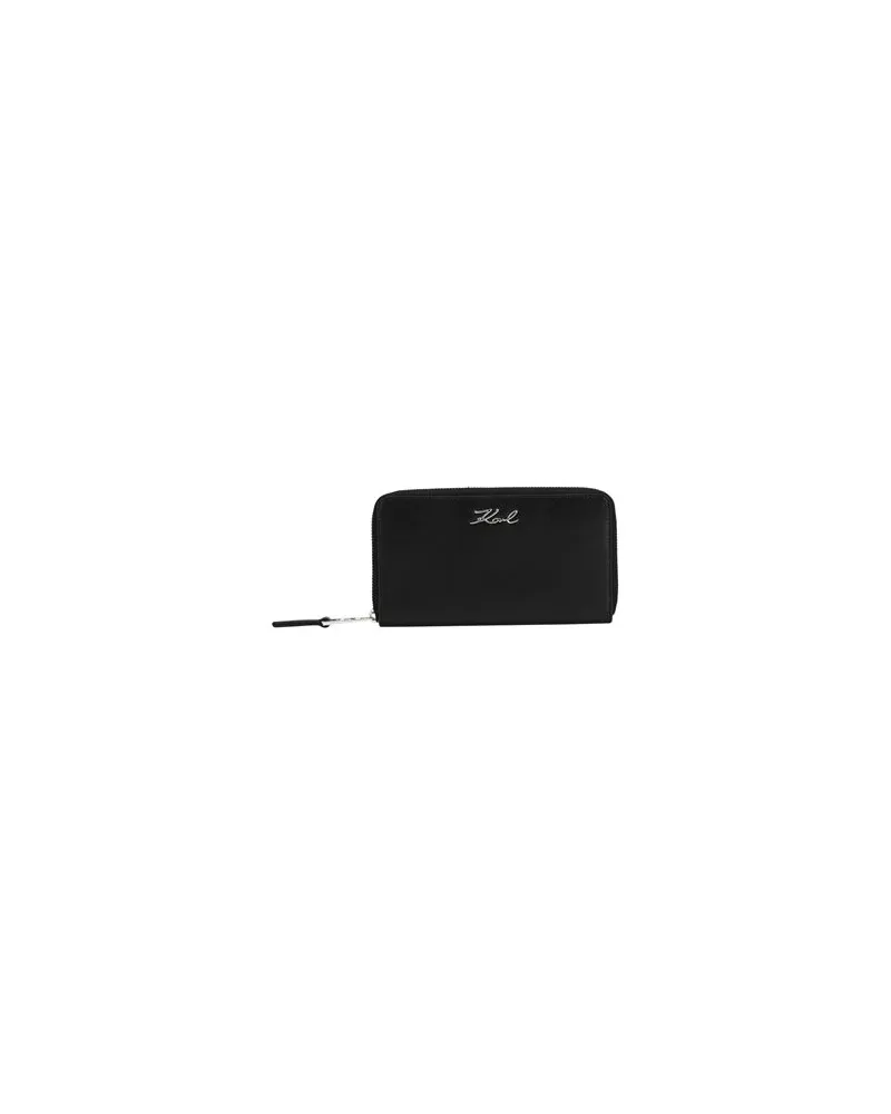 Karl Lagerfeld K/SIGNATURE CONT ZIP WALLET  - Kleinlederwaren - Brieftaschenauf YOOX.COM Schwarz