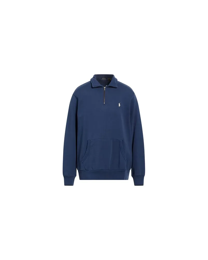 Ralph Lauren LOOPBACK FLEECE QUARTER-ZIP SWEATSHIRT  - TOPS - Sweatshirtsauf YOOX.COM Marineblau