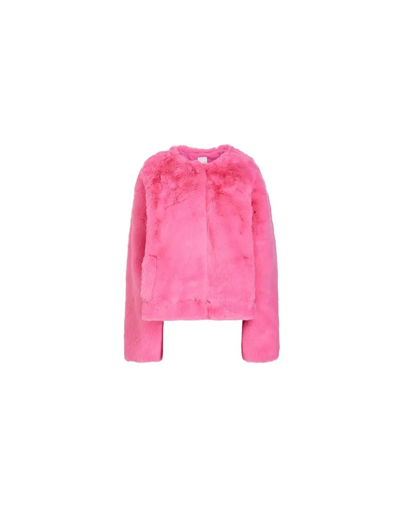 8 by Yoox OVERSIZE COLLARLESS COAT - JACKEN & MÄNTEL - Shearling- & Kunstfellauf YOOX.COM Fuchsia