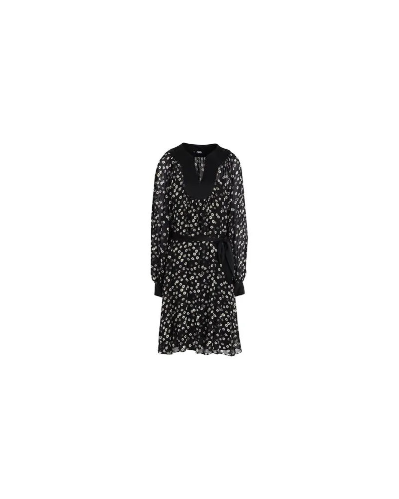 Karl Lagerfeld PRINTED VISCOSE GGT DRESS  - KLEIDER - Midi-Kleiderauf YOOX.COM Schwarz