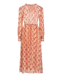 Antik Batik Midi-Kleid Pfirsich