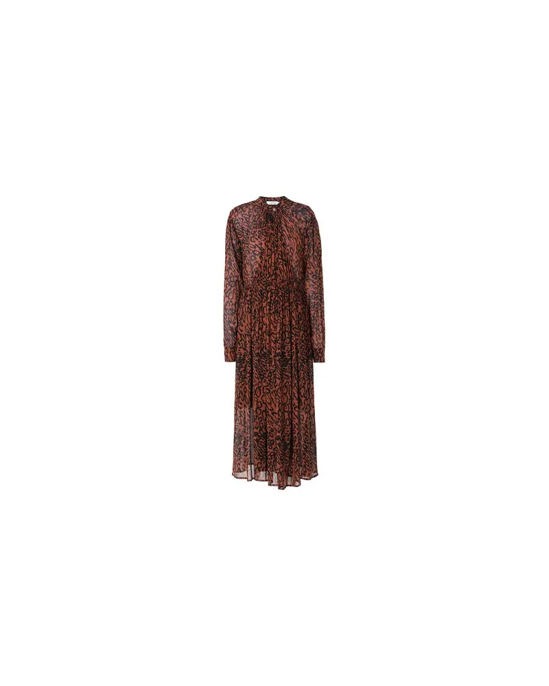 Calvin Klein LEOPARD GATHERED - KLEIDER - Maxi-Kleiderauf YOOX.COM Schokobraun