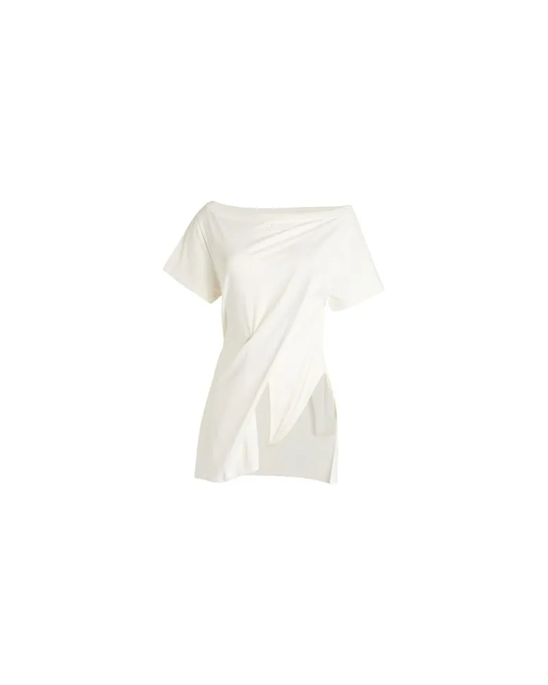 Courrèges TOPS - T-shirtsauf YOOX.COM Cremeweiß