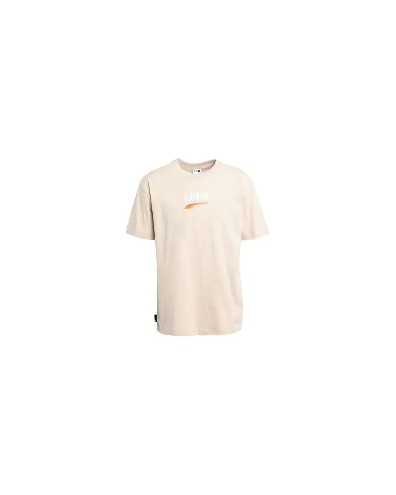 Puma DOWNTOWN Logo Tee  - TOPS - T-shirtsauf YOOX.COM Beige