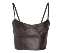 LEATHER BODYCON CROP TOP  - TOPS - Topsauf YOOX.COM