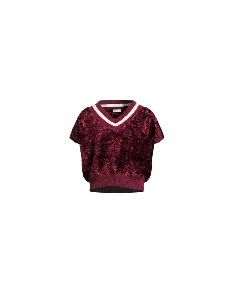 Brunello Cucinelli STRICKWAREN - Pulloverauf YOOX.COM Bordeaux