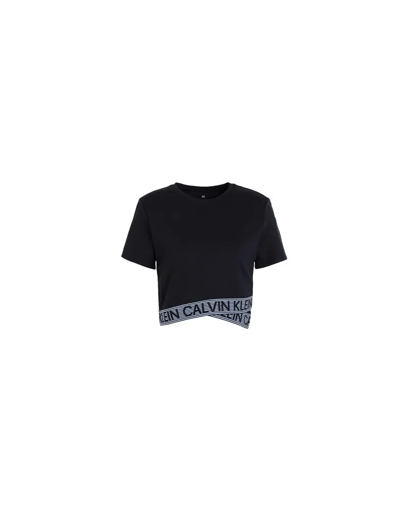 Calvin Klein WO - CROPPED SHORT SLEEVE T-SHIRT - TOPS - T-shirtsauf YOOX.COM Schwarz