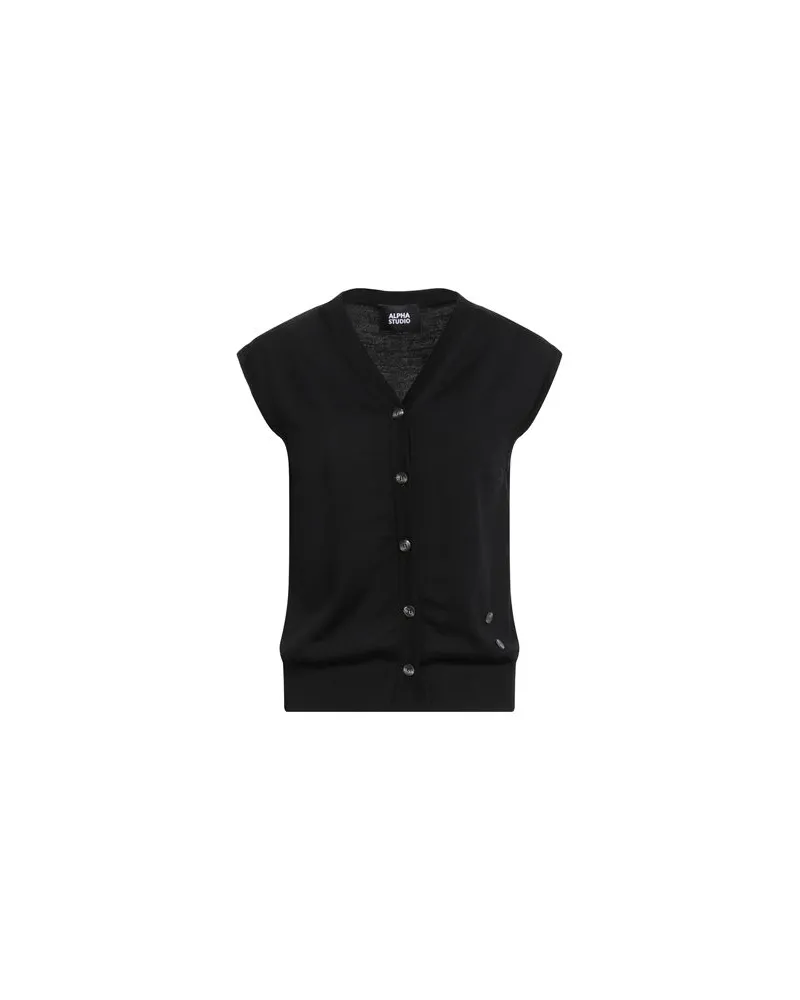 Alpha Studio STRICKWAREN - Strickjackenauf YOOX.COM Schwarz