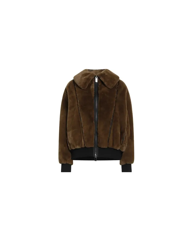 HIGH TECH - JACKEN & MÄNTEL - Shearling- & Kunstfellauf YOOX.COM Militärgrün