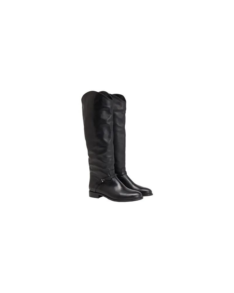 Leonardo Principi LEATHER BUCKLE TALL BOOTS - SCHUHE - Stiefelauf YOOX.COM Schwarz