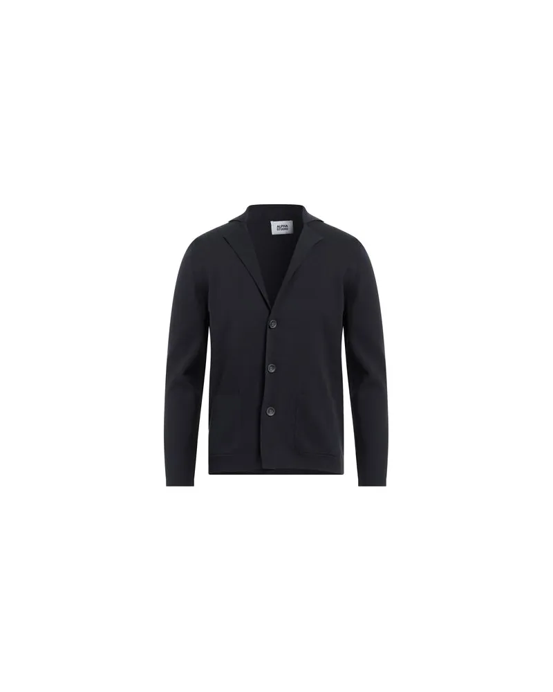 Alpha Studio STRICKWAREN - Strickjackenauf YOOX.COM Blau