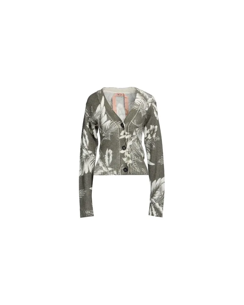 N° 21 STRICKWAREN - Strickjackenauf YOOX.COM Militärgrün