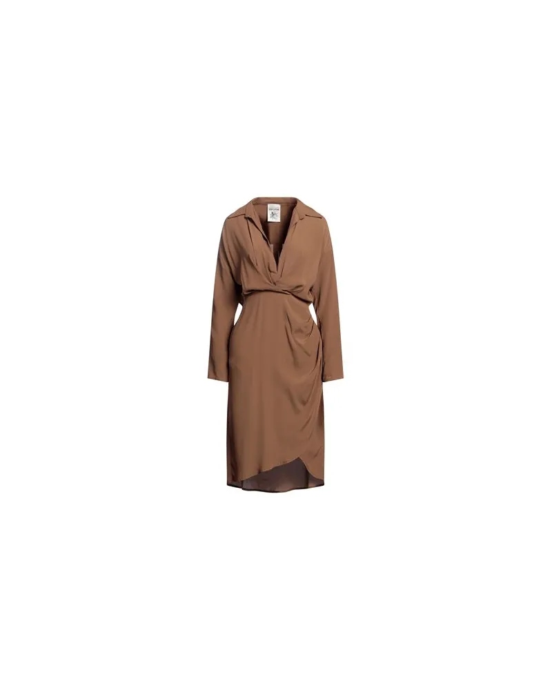 Semicouture KLEIDER - Midi-Kleiderauf YOOX.COM Braun