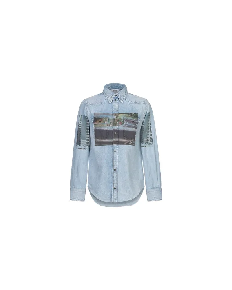 Calvin Klein TOPS - Jeanshemdenauf YOOX.COM Blau