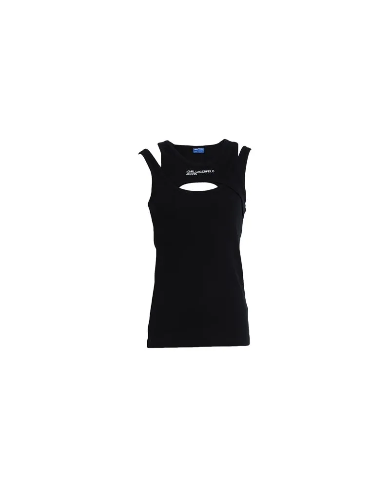 Karl Lagerfeld KLJ LAYERED RIBBED TANKTOP  - TOPS - Topsauf YOOX.COM Schwarz