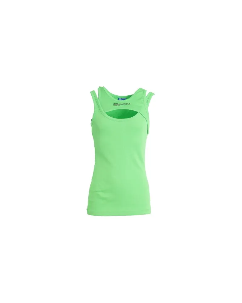 Karl Lagerfeld KLJ LAYERED RIBBED TANKTOP  - TOPS - Topsauf YOOX.COM Limettengrün