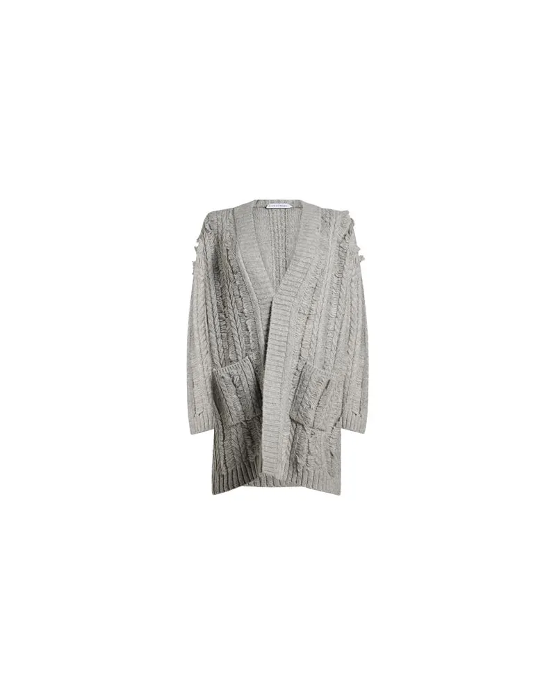 Caractère STRICKWAREN - Strickjackenauf YOOX.COM Hellgrau