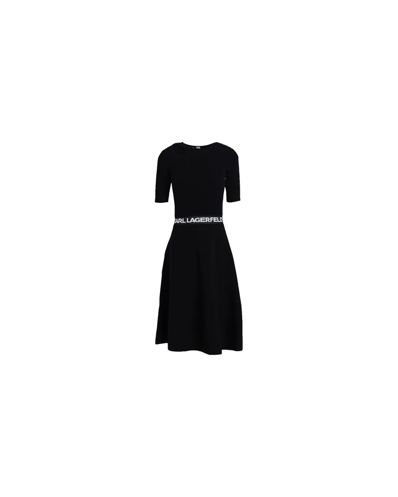 Karl Lagerfeld SSLV LOGO KNIT DRESS  - KLEIDER - Midi-Kleiderauf YOOX.COM Schwarz