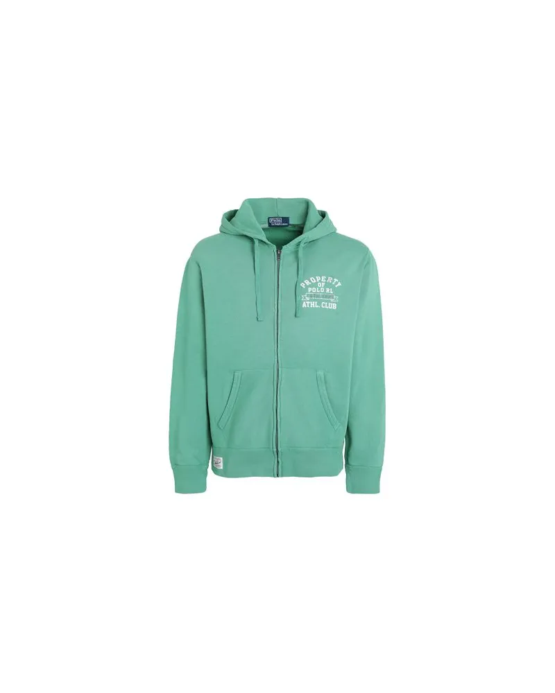 Ralph Lauren LOGO FLEECE FULL-ZIP HOODIE  - TOPS - Sweatshirtsauf YOOX.COM Salbeigrün