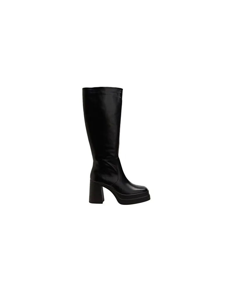 8 by Yoox LEATHER SQUARE TOE HIGH BOOTS  - SCHUHE - Stiefelauf YOOX.COM Schwarz