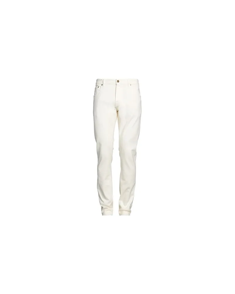 PT TORINO HOSEN & RÖCKE - Jeanshosenauf YOOX.COM Cremeweiß