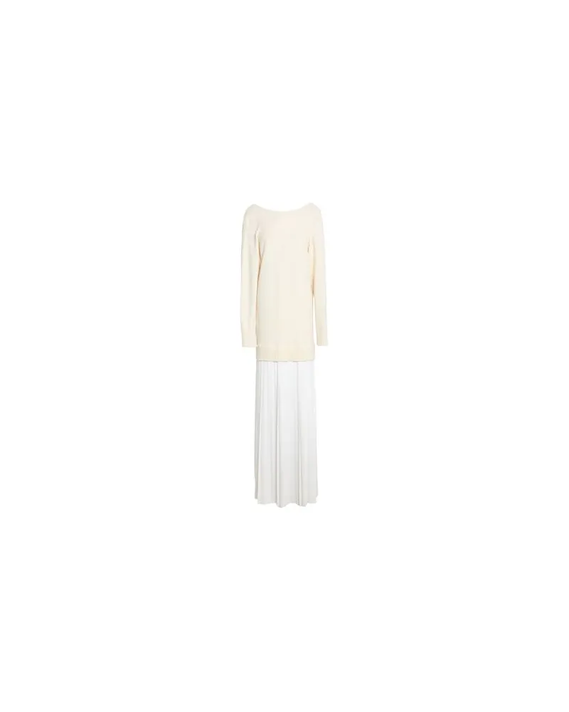 Suoli KLEIDER - Maxi-Kleiderauf YOOX.COM Cremeweiß