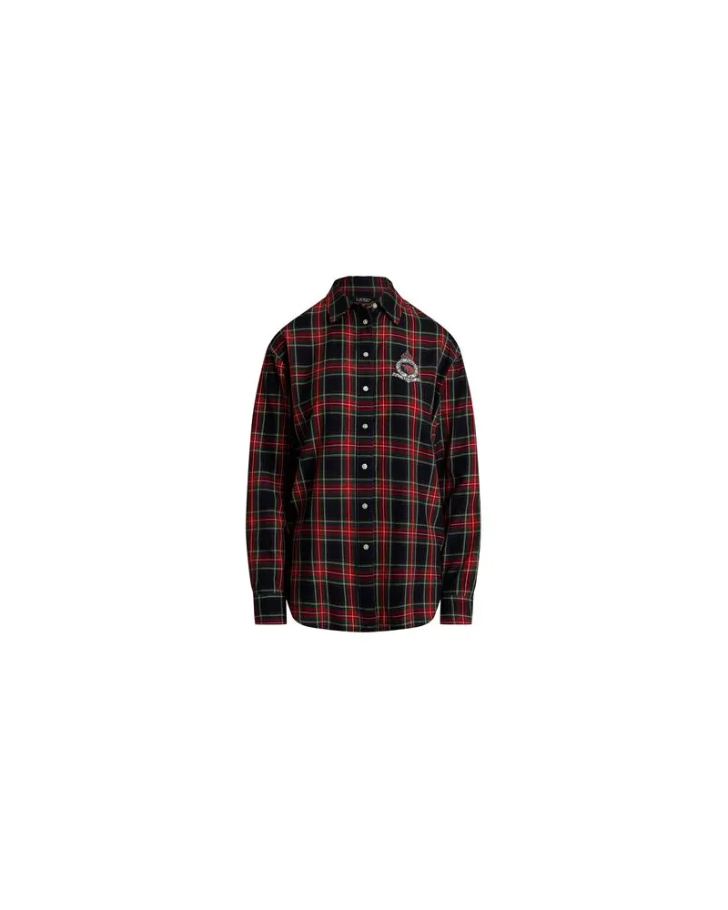 Ralph Lauren Relaxed Fit Checked Plaid Cotton Shirt  - TOPS - Hemdenauf YOOX.COM Schwarz