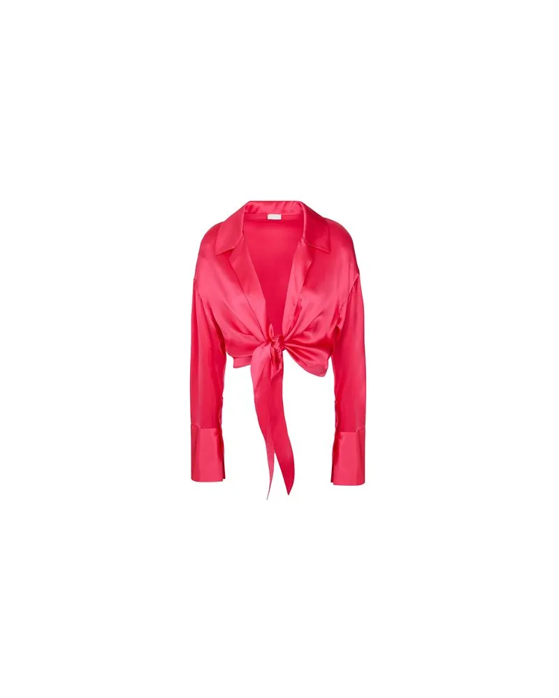 8 by Yoox SILK SATIN FRONT KNOT BLOUSE  - TOPS - Hemdenauf YOOX.COM Fuchsia