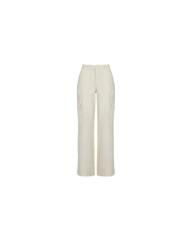 8 by Yoox LINEN CARGO PANTS  - HOSEN & RÖCKE - Hosenauf YOOX.COM Cremeweiß