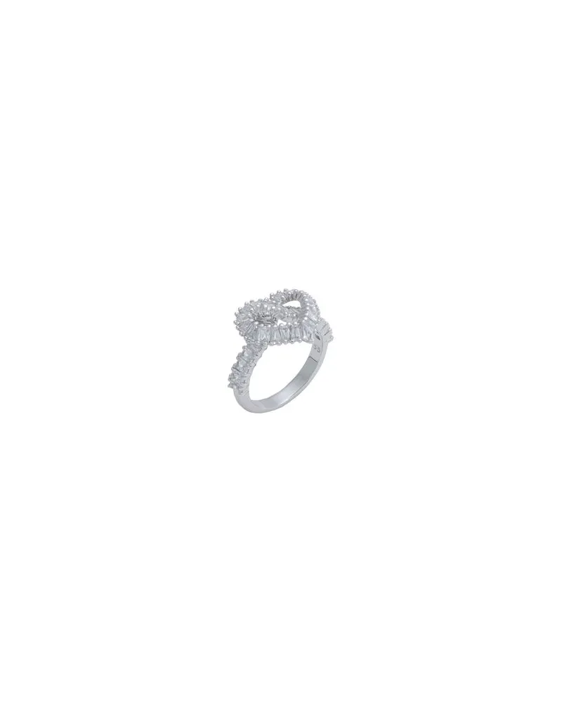 Swarovski Matrix cocktail ring, Mixed cuts, Heart, White, Rhodium plated - SCHMUCK und UHREN - Ringeauf YOOX.COM Silber