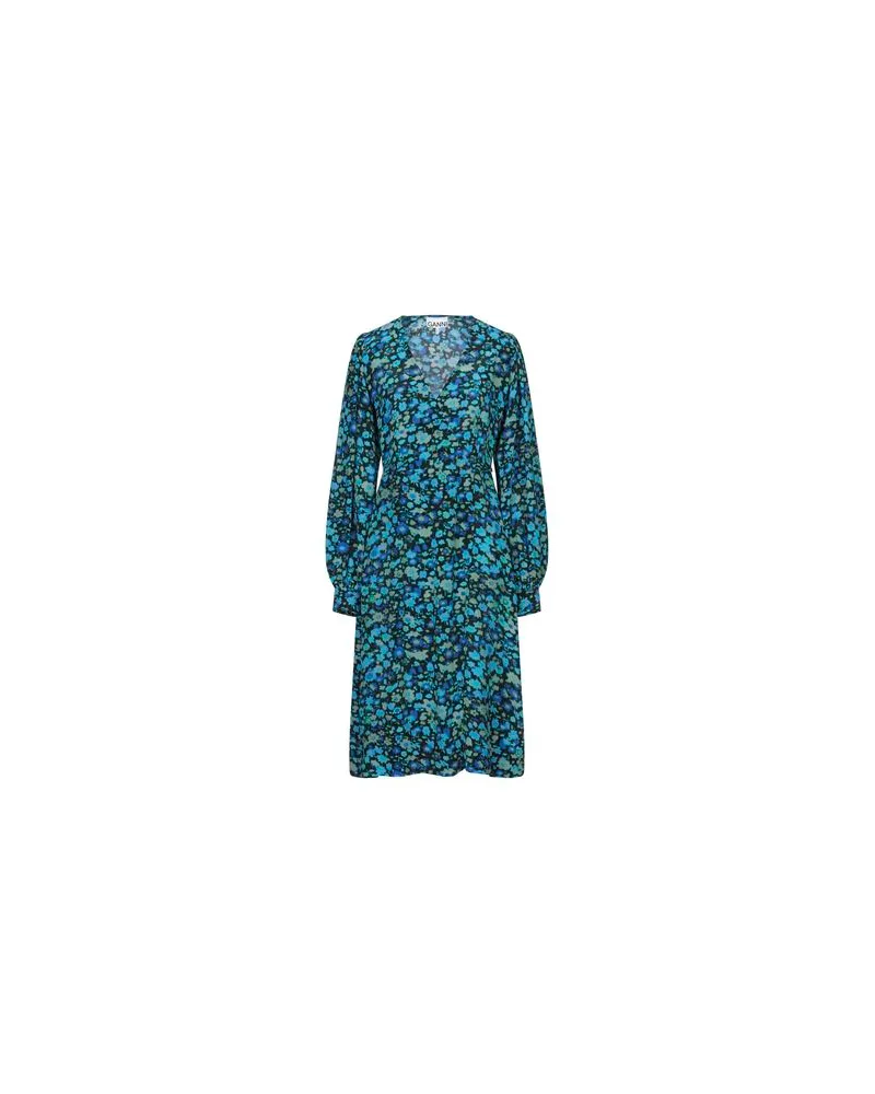 Ganni KLEIDER - Midi-Kleiderauf YOOX.COM Azurblau