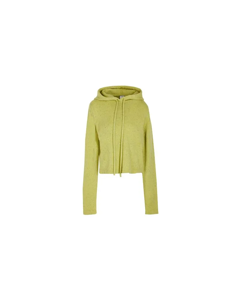 8 by Yoox BRUSHED KNIT CROPPED HOODIE  - STRICKWAREN - Pulloverauf YOOX.COM Limettengrün