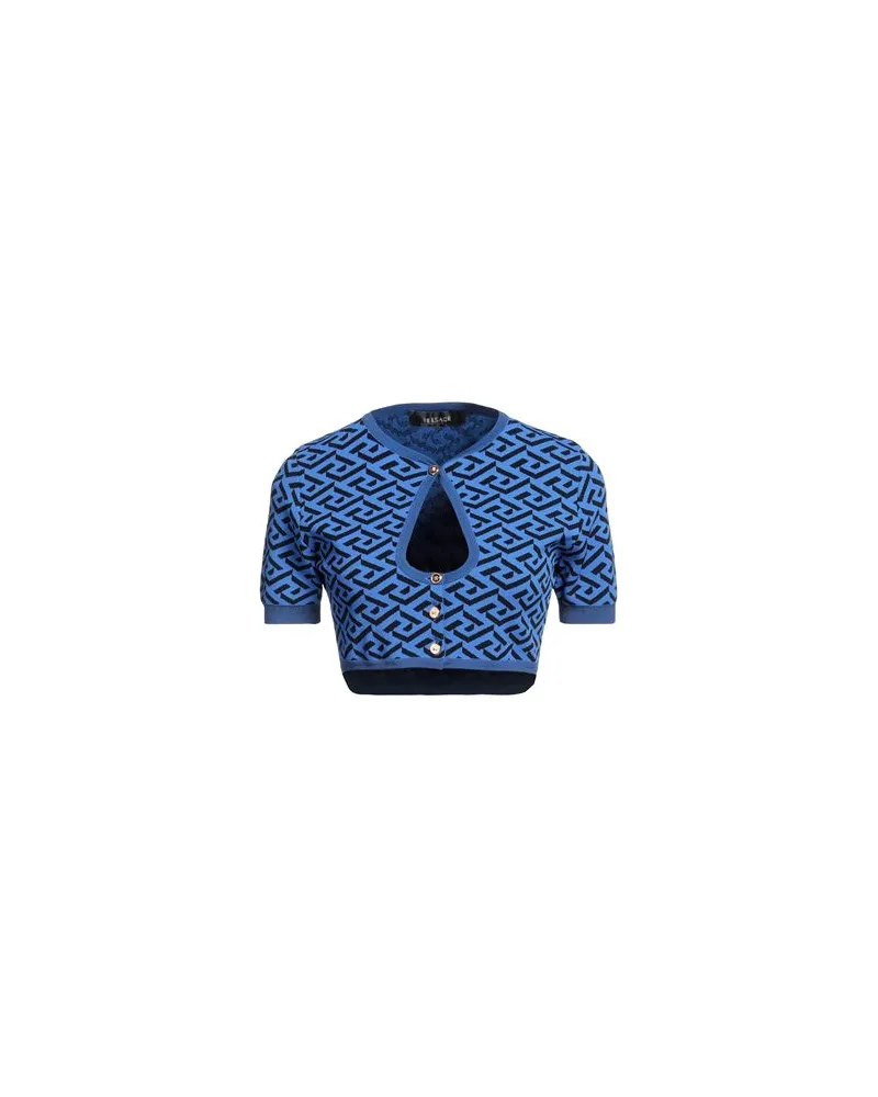 Versace STRICKWAREN - Strickjackenauf YOOX.COM Blau