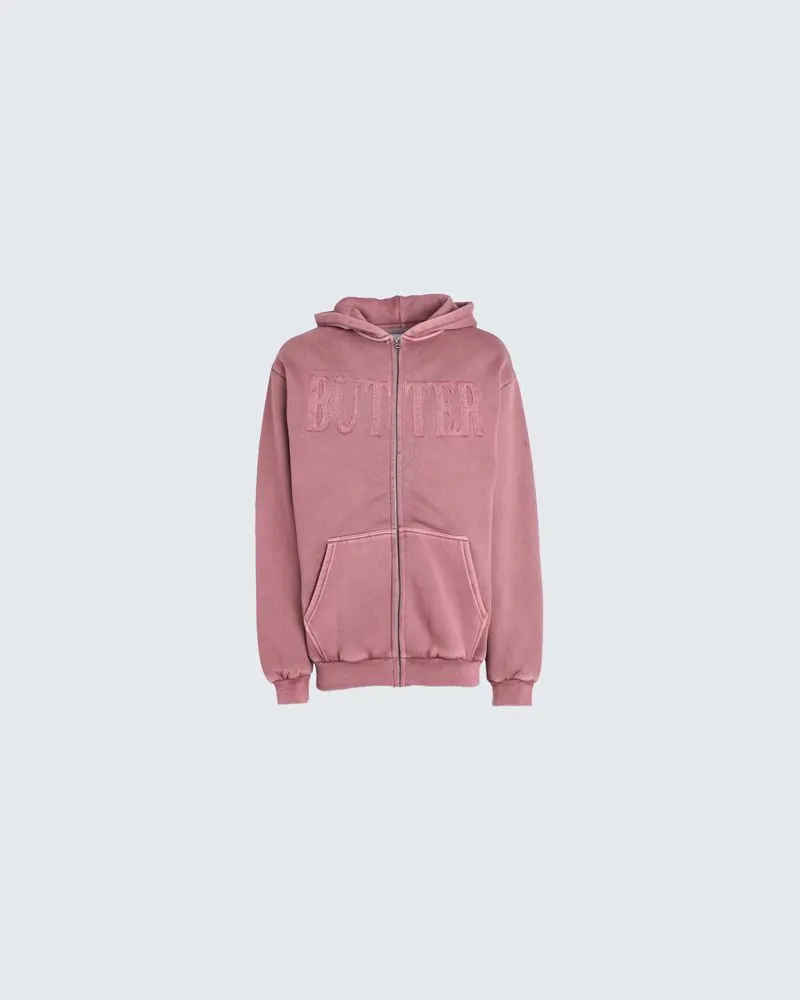 Butter Goods Fabric Applique Zip-Thru Hood - Fabric Applique Zip-Thru Hood - TOPS - Sweatshirtsauf YOOX.COM Antikrosa