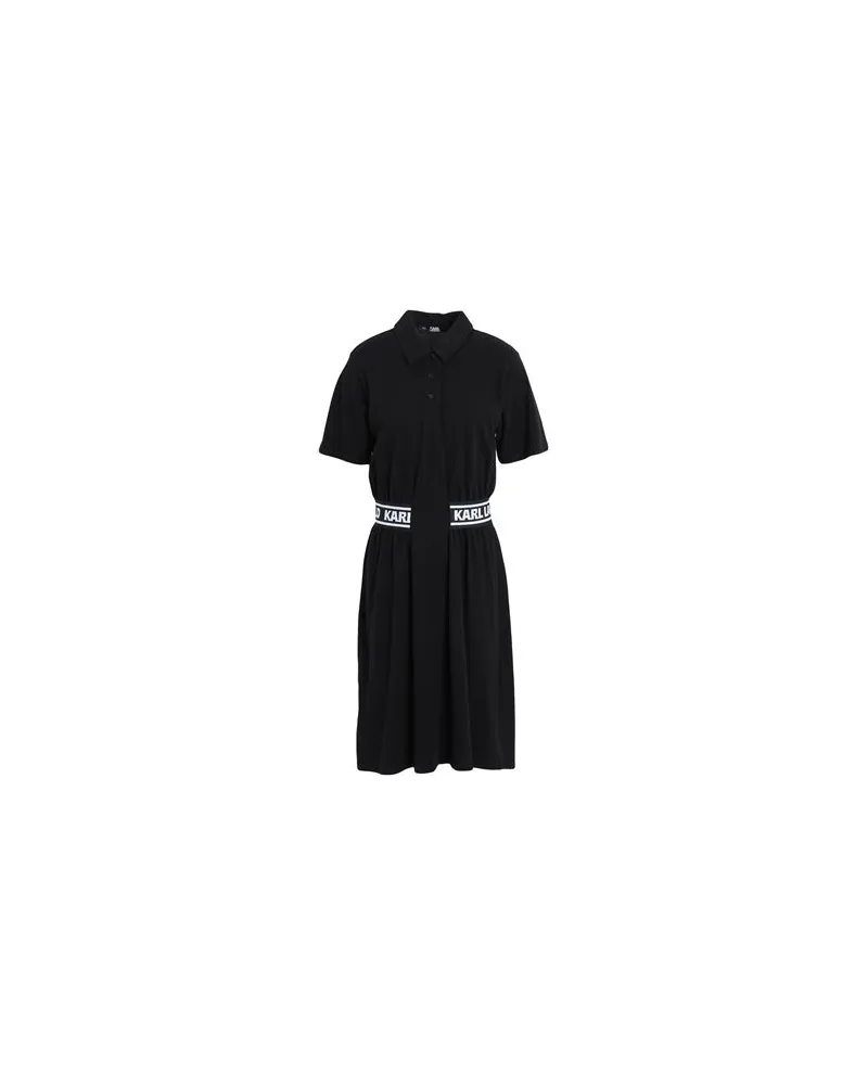 Karl Lagerfeld PIQUE POLO DRESS  - KLEIDER - Mini-Kleiderauf YOOX.COM Schwarz
